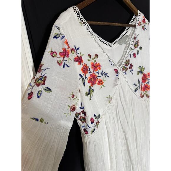 Fairy J Gee Embroidered Crochet Dress Women White Boho Peasant Cottage 1X Plus - Picture 8 of 8